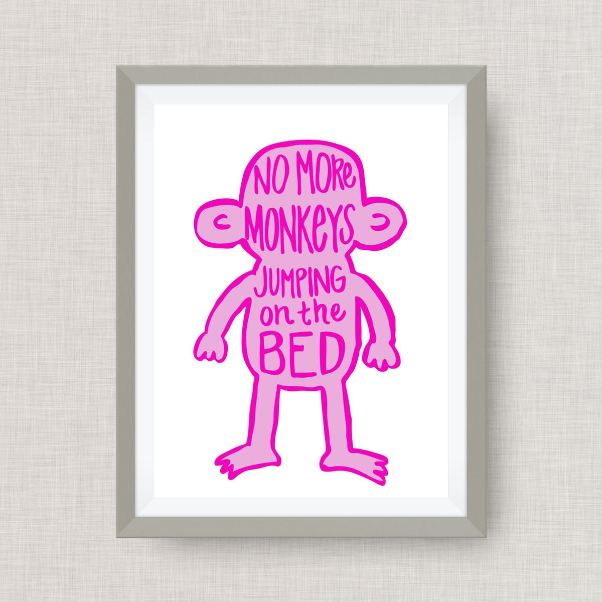 No More Monkeys Jumping on the Bed- Custom Nursery Art