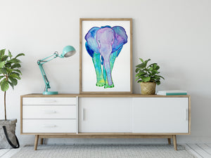 Elephant Watercolor Art Print