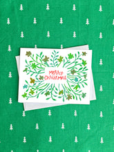 Merry Christmas Card - Floral Watercolor