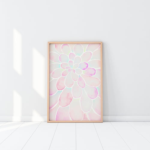 Pastel Succulent Painting Art Print