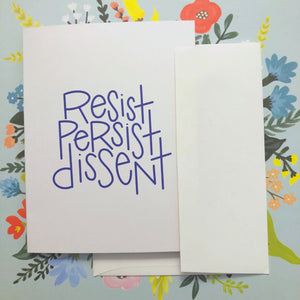 resist persist dissent single card - cr2f