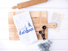 Durham NC Cotton Tea Towel, Durham Skyline Dish Towel, Kitchen Towel