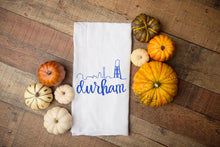Durham NC Cotton Tea Towel, Durham Skyline Dish Towel, Kitchen Towel