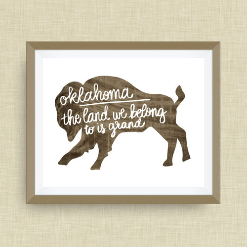 oklahoma buffalo art print