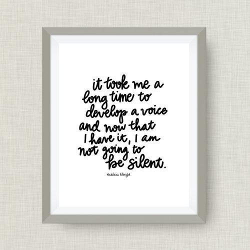 I am not going to be silent, madeleine albright. option of gold foil, badass woman