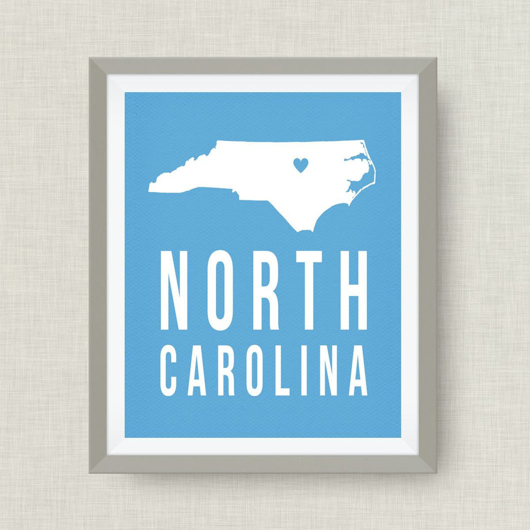 UNC Art Print - North Carolina Art Print in UNC Colors