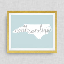 North Carolina Art Print, option of Gold Foil Lettering