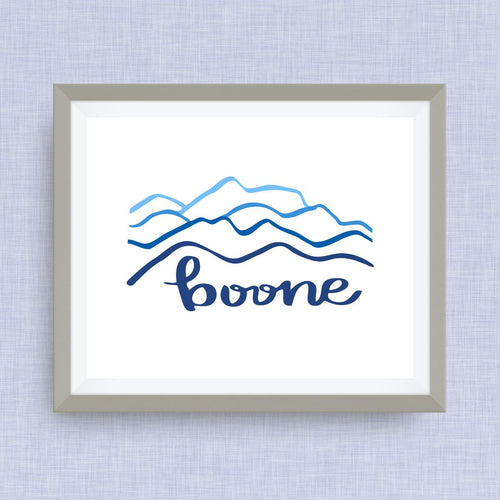 Boone Art Print - hand drawn, hand lettered, Option of Real Gold Foil