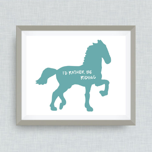 Rather Be Riding - hand drawn, hand lettered, Option of Real Gold Foil