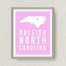 Raleigh Art Print, North Carolina Art Print - Goil Foil Star Option