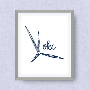 Oklahoma City, skydance, scissortail, okc, thunder, option of Gold Foil Print