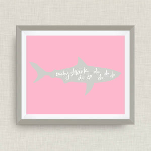 Baby Shark - Custom Nursery Art - Pick your colors!