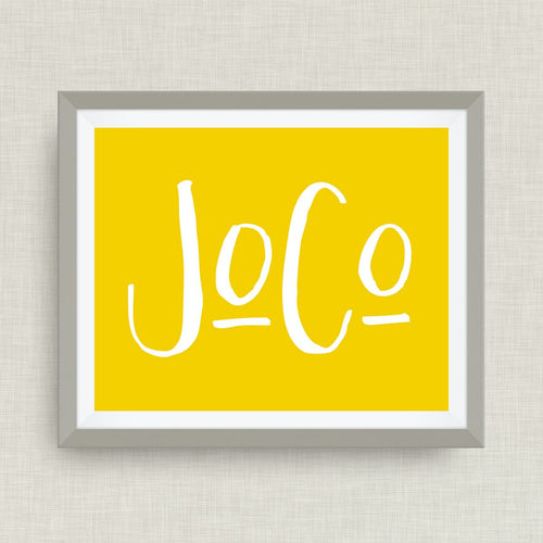 Johnston County - Art Print, Raleigh NC, option of Gold Foil Print