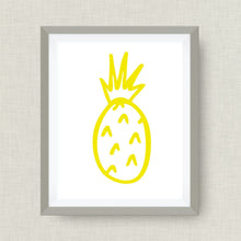 hand drawn pineapple art print - Option of Real Gold Foil