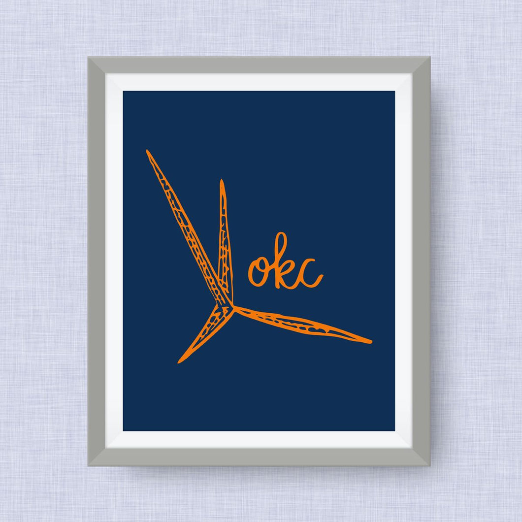 Oklahoma City, skydance, scissortail, okc, thunder, option of Gold Foil Print