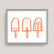 hand drawn popsicle art print - Option of Real Gold Foil