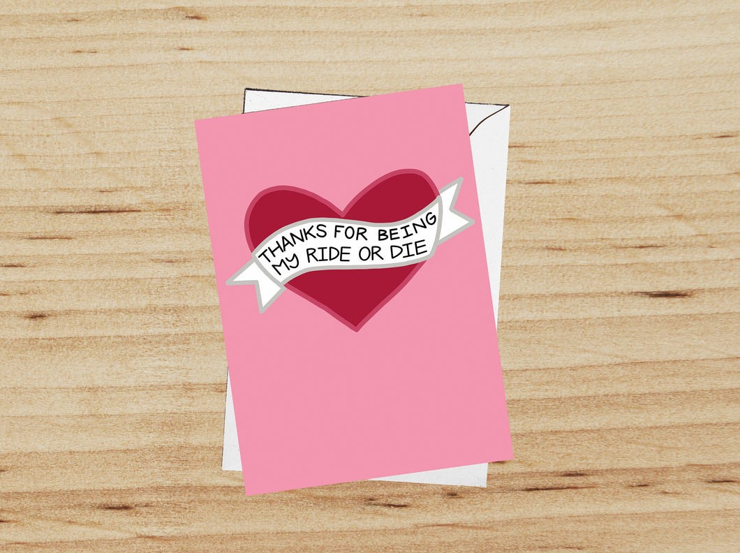 Ride or Die -  Valentines Card - Galentine's - Funny Valentine's card, Couples Valentine