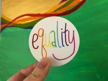 rainbow equality sticker - laptop sticker, bumper sticker, water bottle sticker, pride sticker