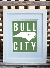 bull city art print, durham north carolina