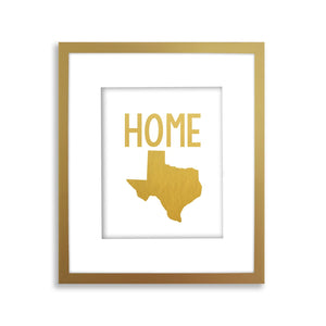 Home State Art Print, Gold Foil State Print