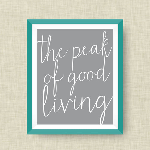 Peak of Good Living Art Print, Apex NC, option of Gold Foil Print