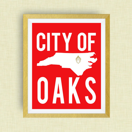 Raleigh Art Print, North Carolina Art Print - City of Oaks
