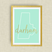 Durham - Durham County - Art Print, NC, option of Gold Foil Print