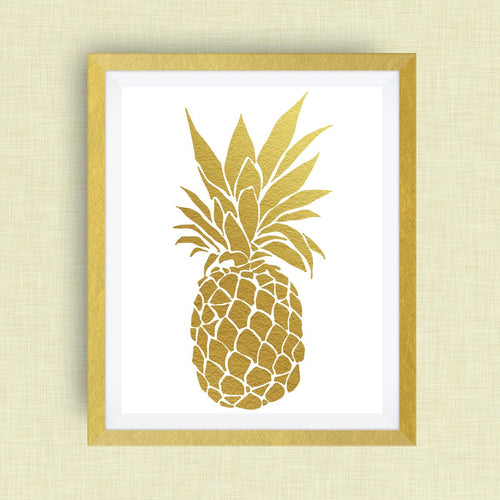Pineapple Art Print - Option of Real Gold Foil