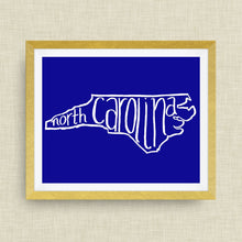 North Carolina Print - hand drawn, hand lettered, Option of Real Gold Foil