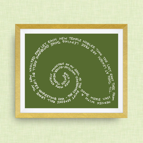 Nautilus Print - The Chambered Nautilus by Oliver Wendell Holmes - Kappa Delta