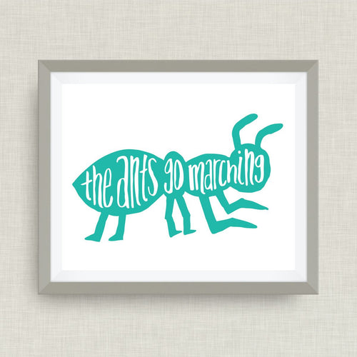 The Ants Go Marching- Custom Nursery Art - Pick your colors!