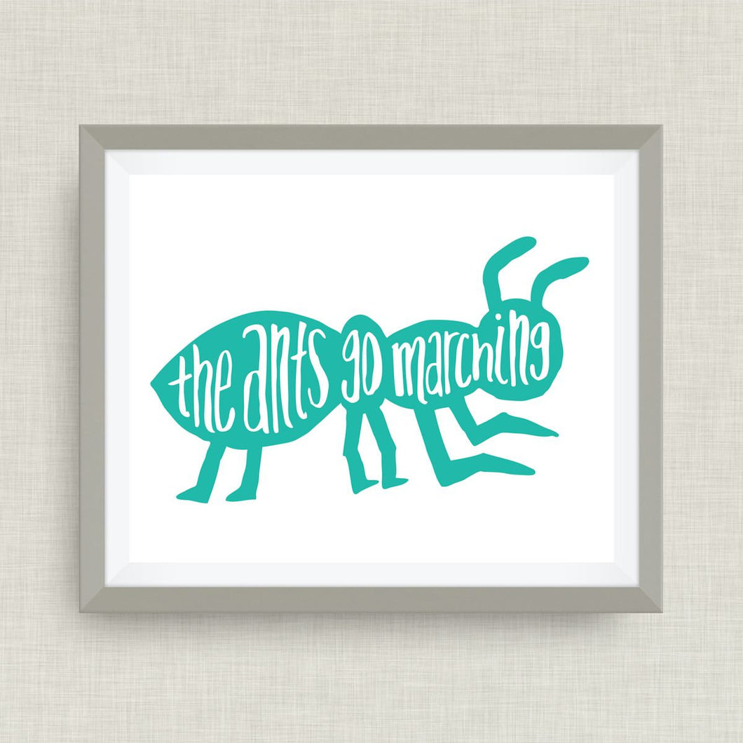 The Ants Go Marching- Custom Nursery Art - Pick your colors!