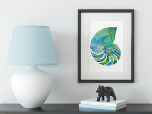Nautilus Art Print - Chambered Nautilus Painting