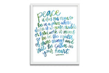Peace, calm - calm in your heart - lettering art, colorful art, office decor, painting  BrightKind Creative formerly